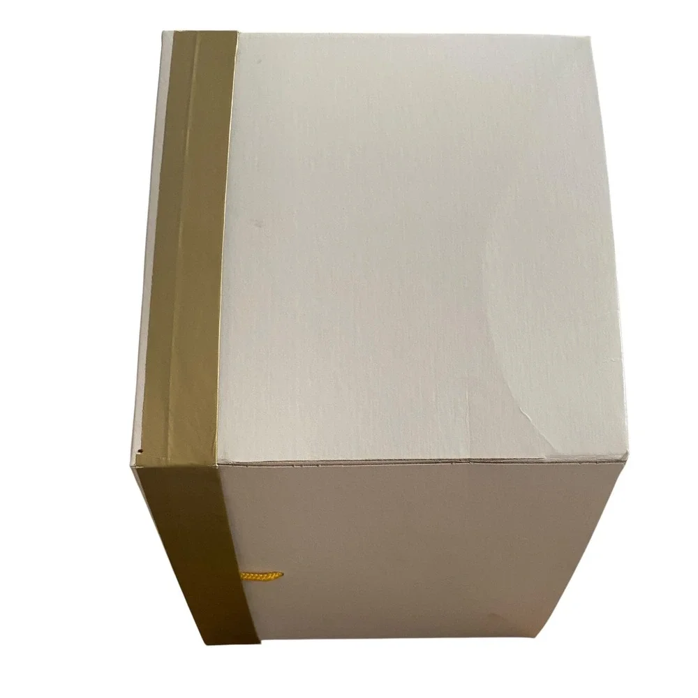 Flemington Fur Company‎ Vintage Hexagon Hat Storage Box Cream Gold 14in NJ